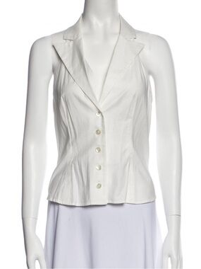 Reformation White Sleeveless Button up Top